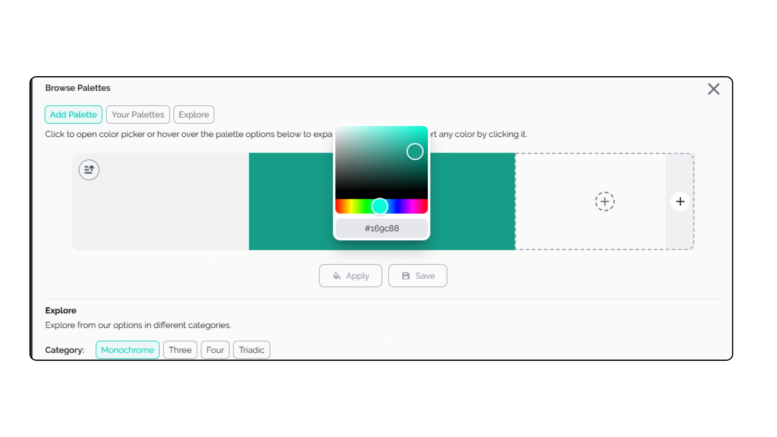 Add Custom Color Palette Add Custom Color
Palette