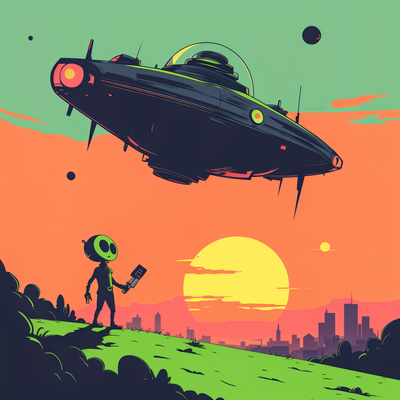 an alian entering earth