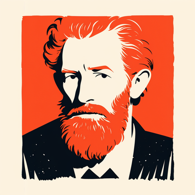 make a creative portrait of van gough's face but keep it simple