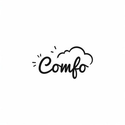A logo for cloth brand, name comfo.