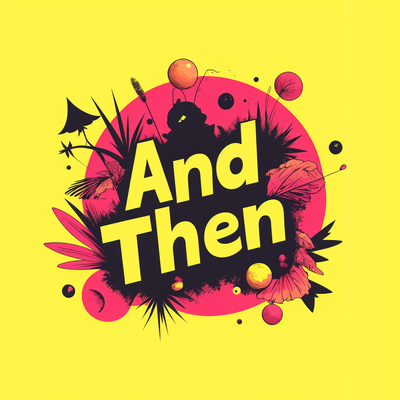 a vibrant and dynamic illustration of a funky, quirky logo for a contemporary clothing brand named 'And Then Creations.' The design should exude creativity, playfulness, and a sense of individuality, reflecting the brand's unique and eclectic style. Incorporate bold, abstract shapes, fluid lines, and a mix of retro and modern aesthetics. Use a lively color palette with unexpected combinations, such as neon accents paired with earthy tones, to evoke a sense of energy and innovation. The typography should be unconventional, with hand-drawn or custom lettering that feels organic and artistic. Consider adding subtle, whimsical details like hidden patterns, asymmetrical elements, or playful textures to enhance the logo's personality. The overall vibe should be fresh, imaginative, and memorable, capturing the essence of a brand that celebrates self-expression and creativity.