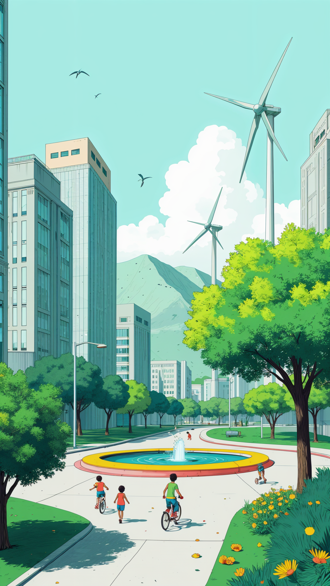 A dynamic visual of green technology in action,