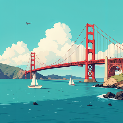 golden gate bridge anime style