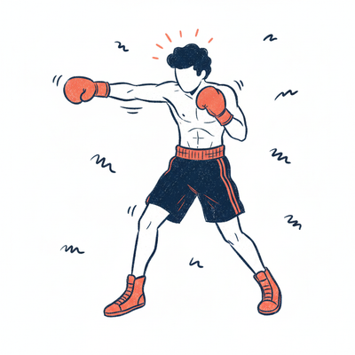 a tall guy boxing