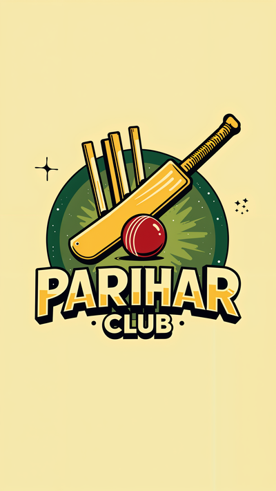 "Design a professional logo for 'Parihar Club', a cricket sports club. The logo should embody energy, team spirit, and the essence of cricket. Use bold and dynamic elements like a cricket bat, ball, stumps, or a stadium silhouette. Incorporate colors like green, blue, or red to reflect vibrancy and passion for the game. Ensure the logo has a sleek and modern aesthetic, suitable for jerseys and branding."
Note ..
PARIHAR CLUB NAME MAINTION IN LOGO