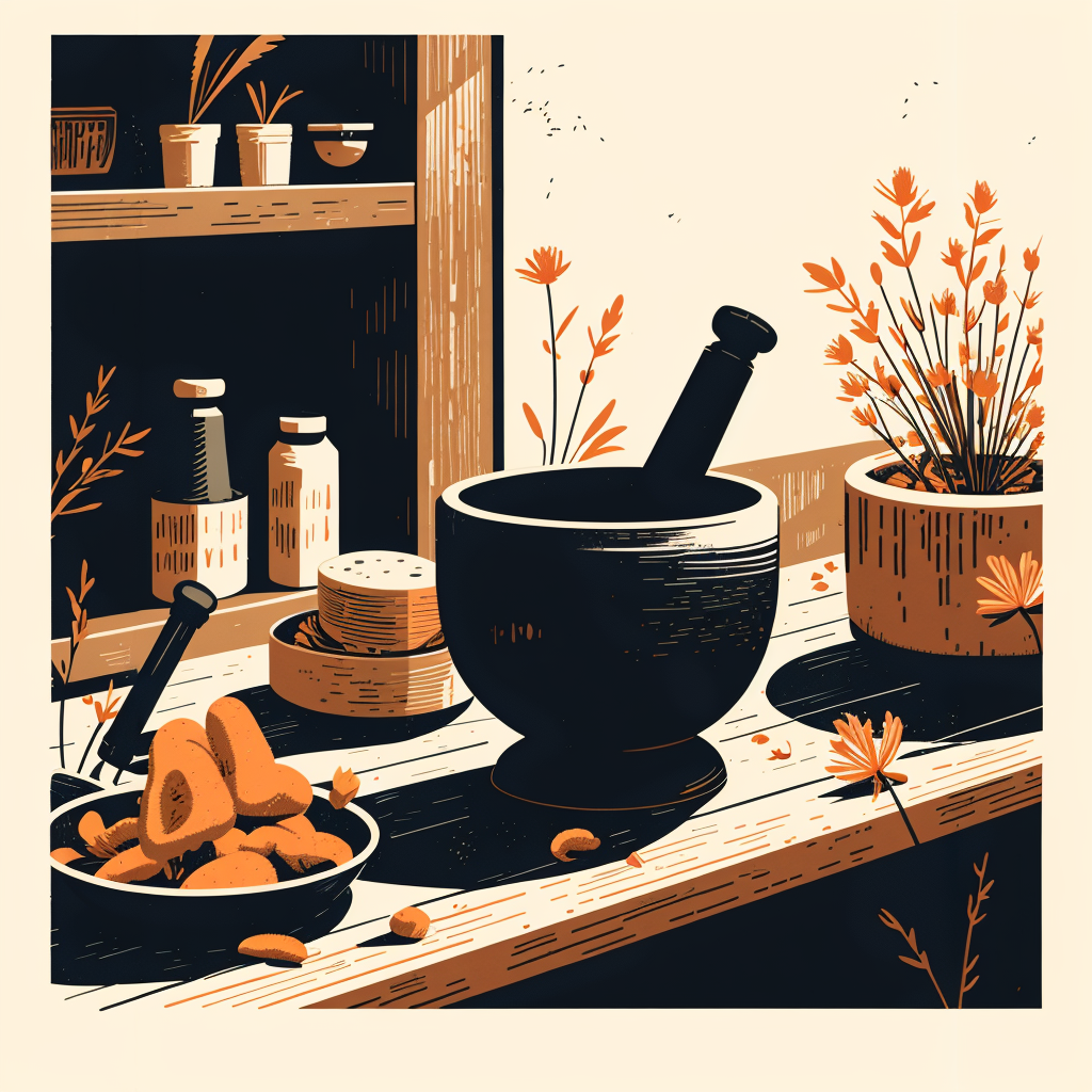 Mortar and pestal for home apothecary