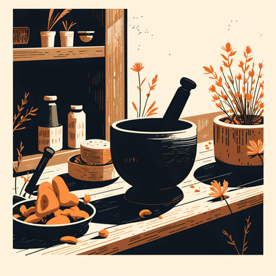 Mortar and pestal for home apothecary