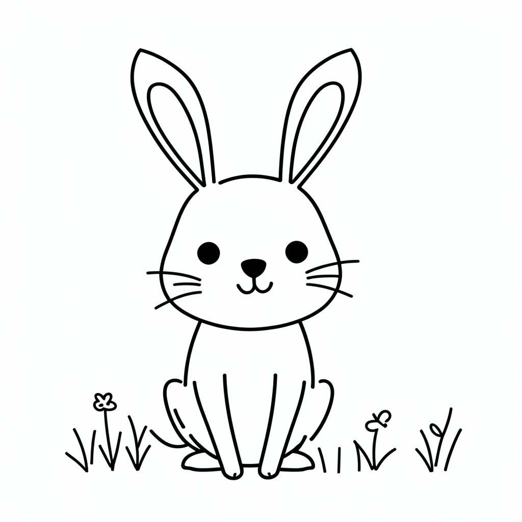 Rabbit coloring paga for 2 year old