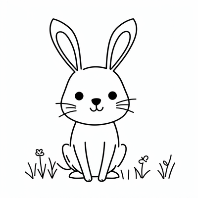 Rabbit coloring paga for 2 year old