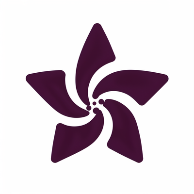 a star with 5 angles that is rotating in a motion which represents constant movement. the design should be rounded corners and continuous flowing
