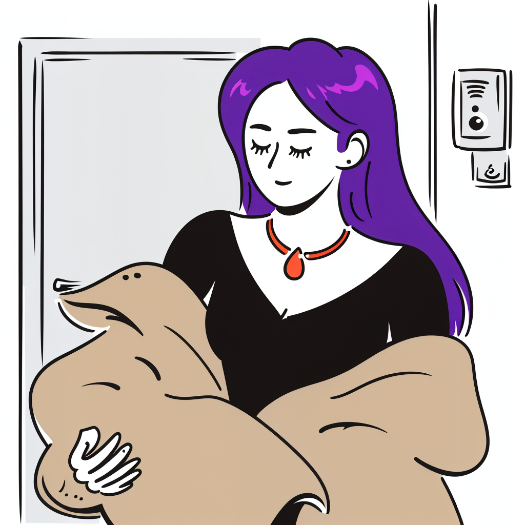 Illustration of a girl wearing a classy black dress, long sleeve