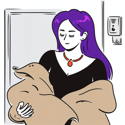 Illustration of a girl wearing a classy black dress, long sleeve