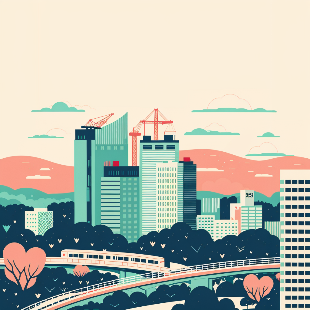 City in an urban environment of Singapore