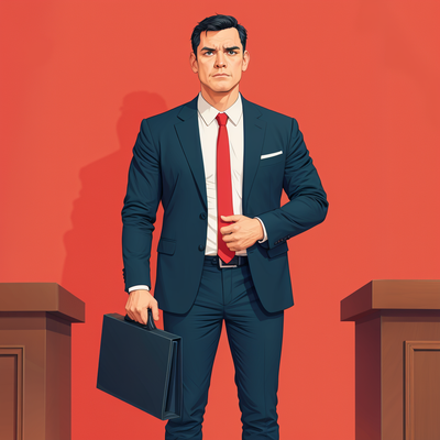 a public lawyer in his suit