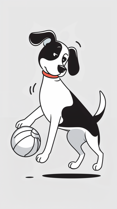 a dog playing with a ball
