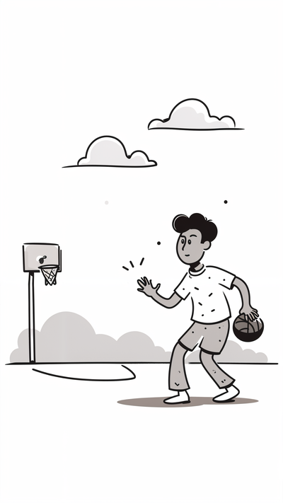 A man playing basketball