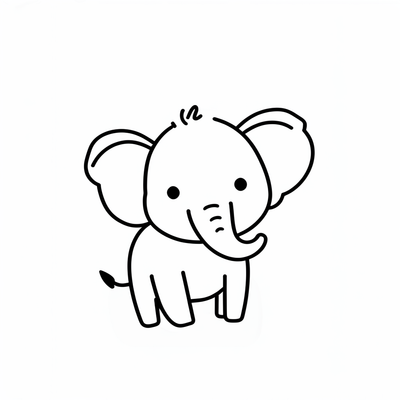 cute baby elephant on a white background
