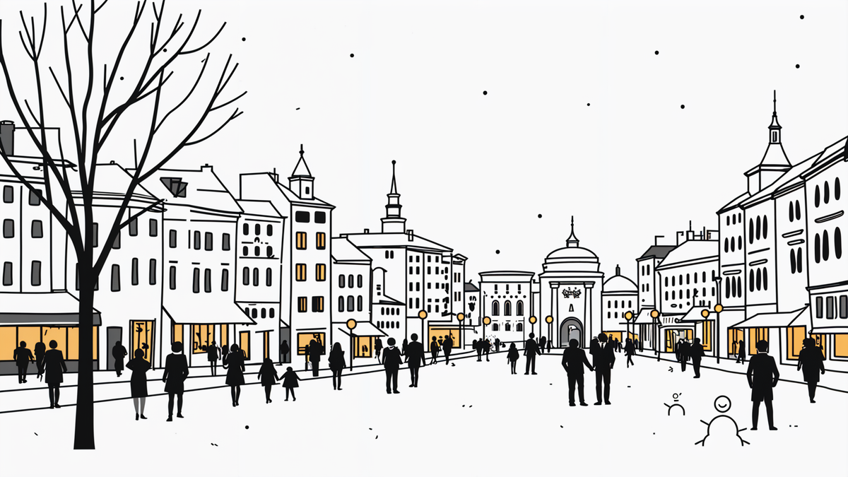 vienna in the winters. Snowfall.