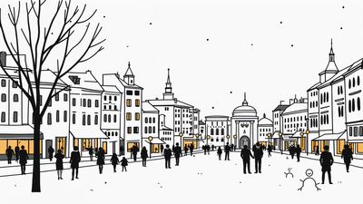 vienna in the winters. Snowfall.