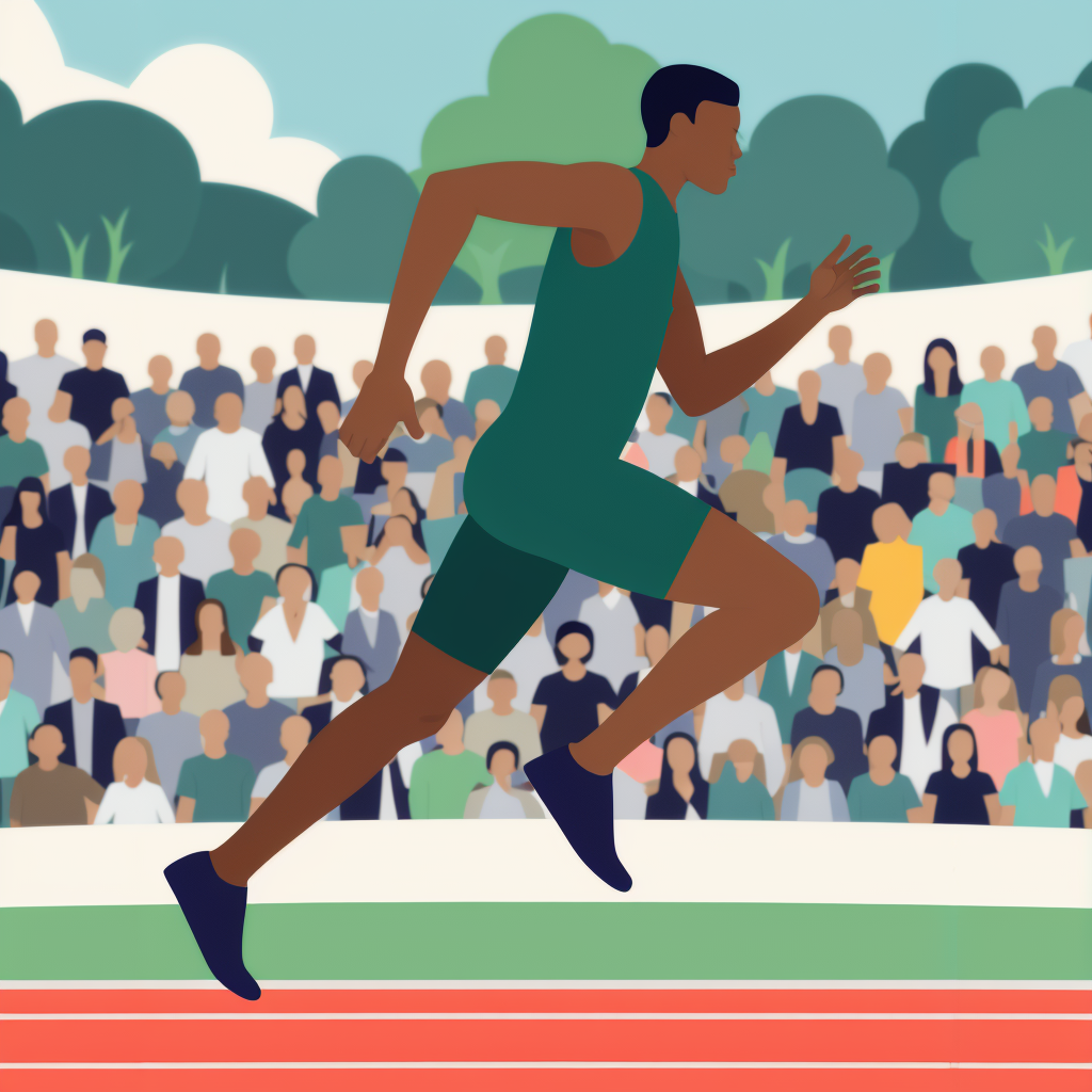 A sprinter sprinting