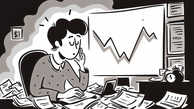 a struggling business owner, overlaid