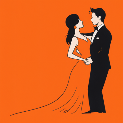 a minimalistic man dancing for his party
