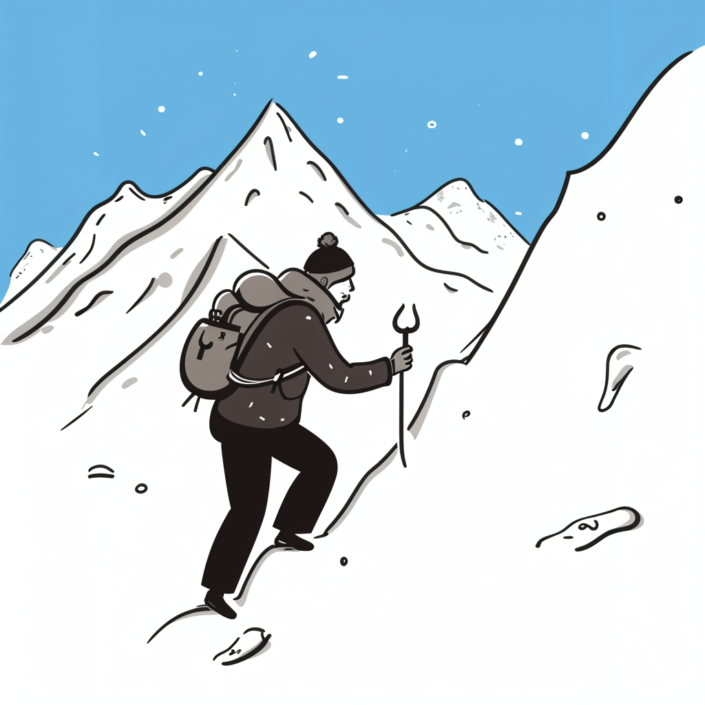 climbing on mount Everest
