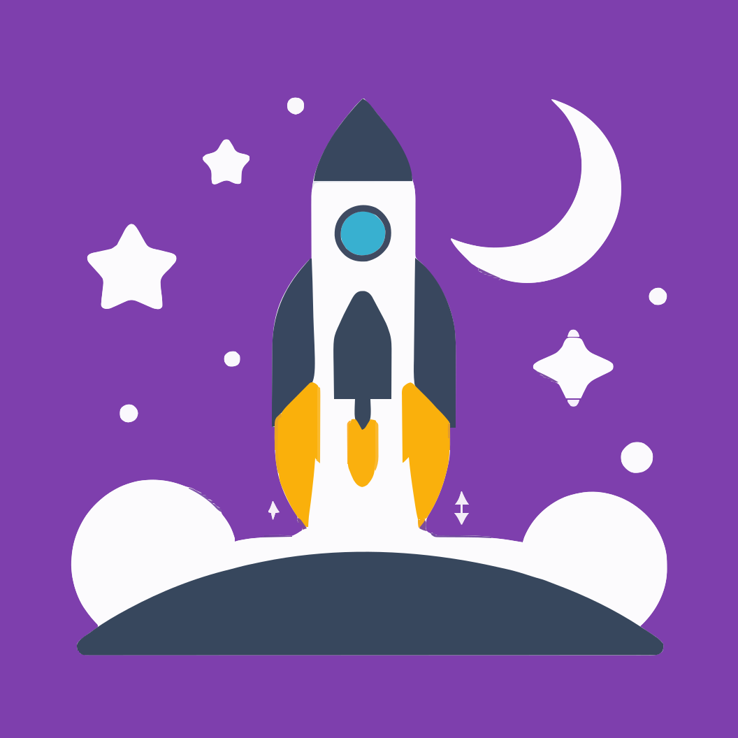 A rocket to the moon.