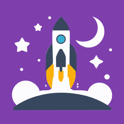 A rocket to the moon.
