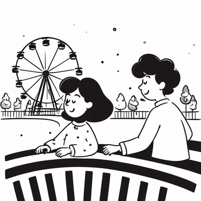 Kids at an amusement park.