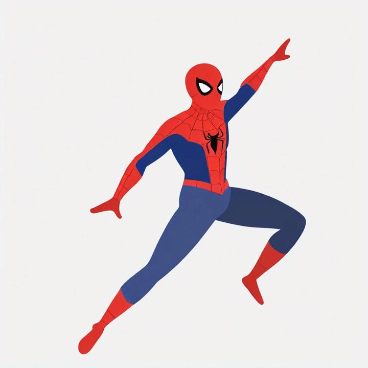 Spider-Man flying.