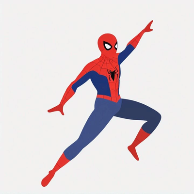 Spider-Man flying.