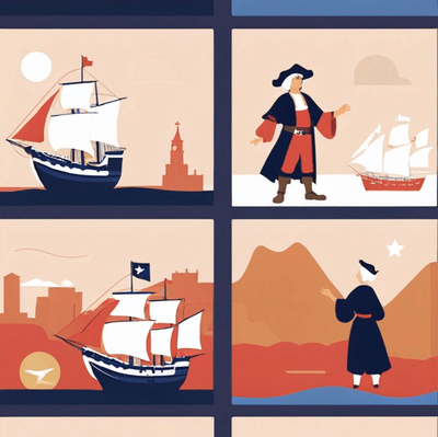 Christopher Columbus discovers America.