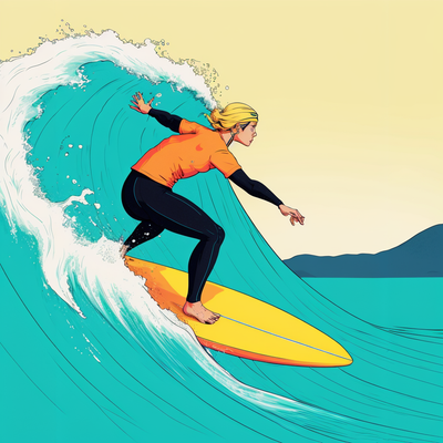 A surfer riding a high-wave.